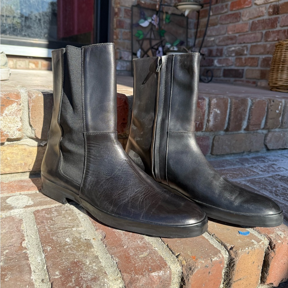 Jil Sander Black Leather Men's Boots